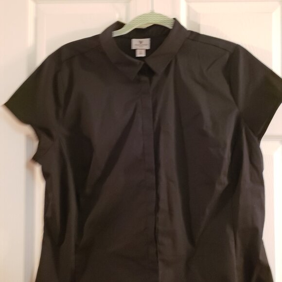 Worthington black cotton blouse sz XL - Picture 5 of 6